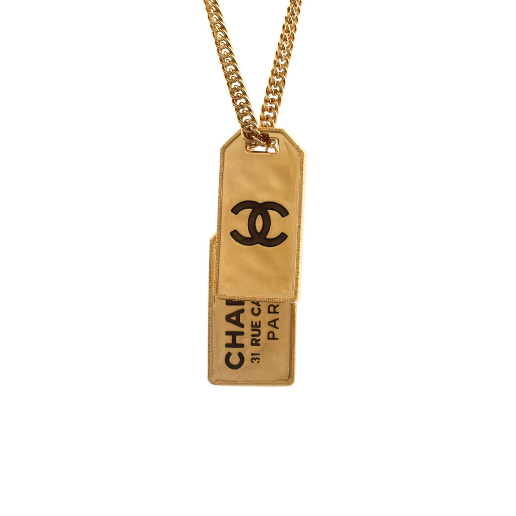 CC Dog Tag Pendant Necklace Metal