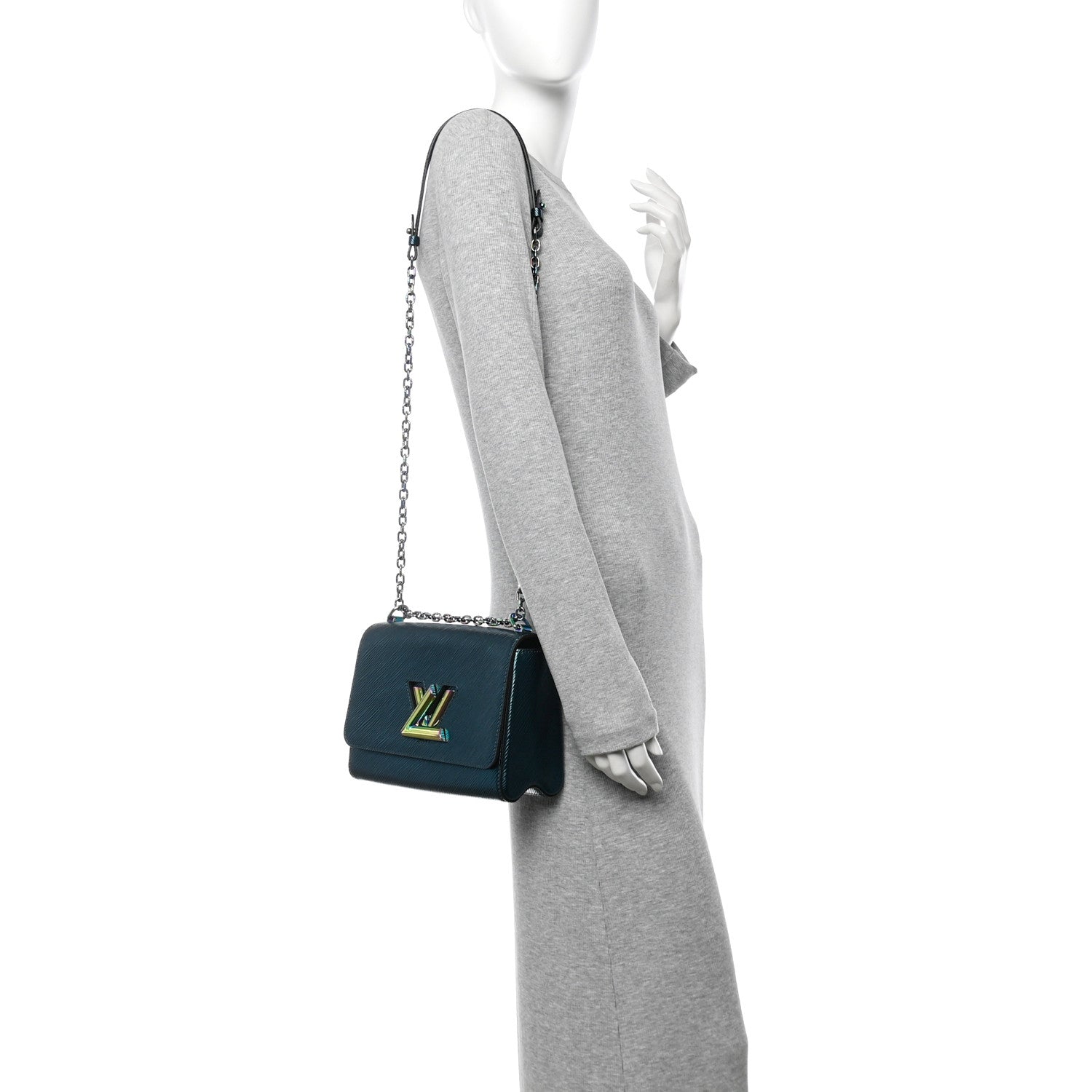Epi Twist Scarabeo Shoulder Bag MM Blue Boreale