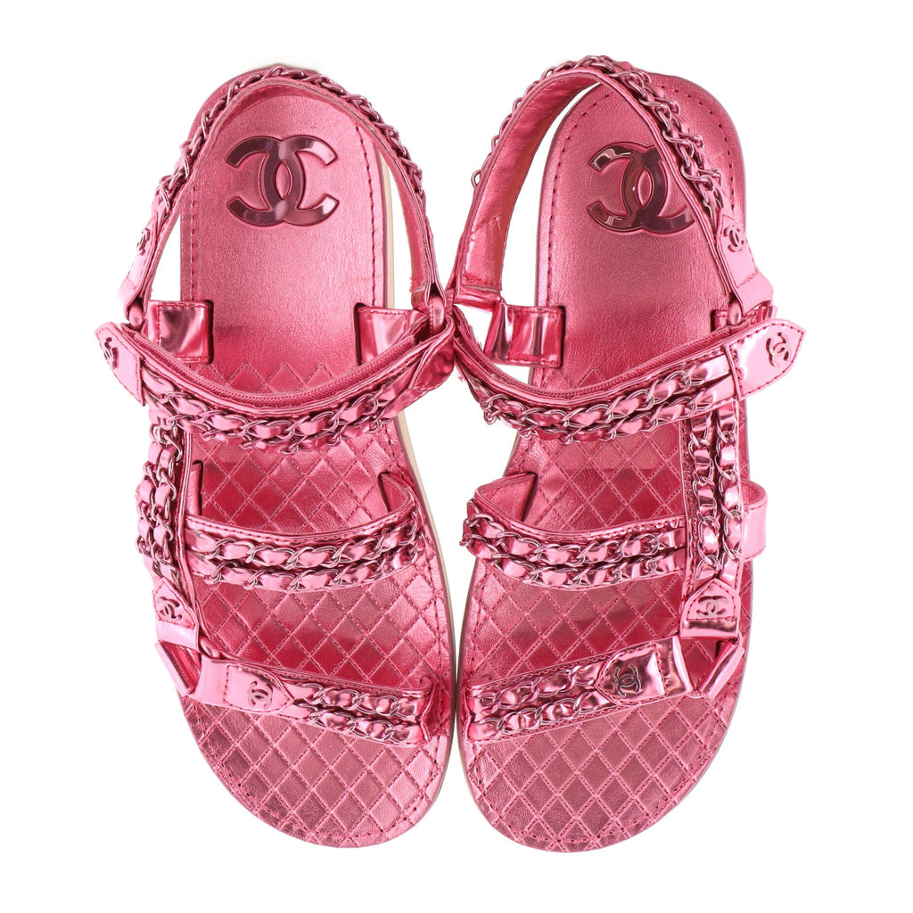 Women's Chain Velcro Dad Sandals Leather