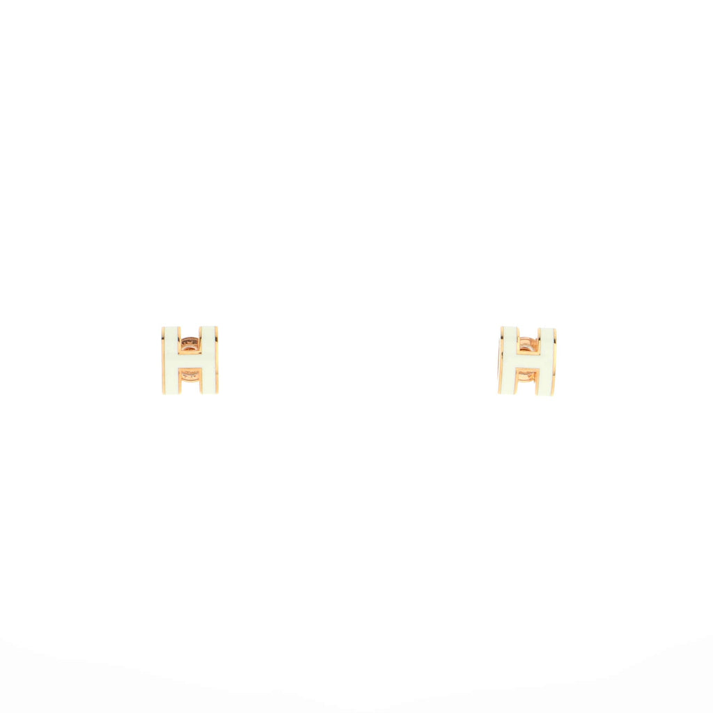 Pop H Stud Earrings Metal and Enamel Mini