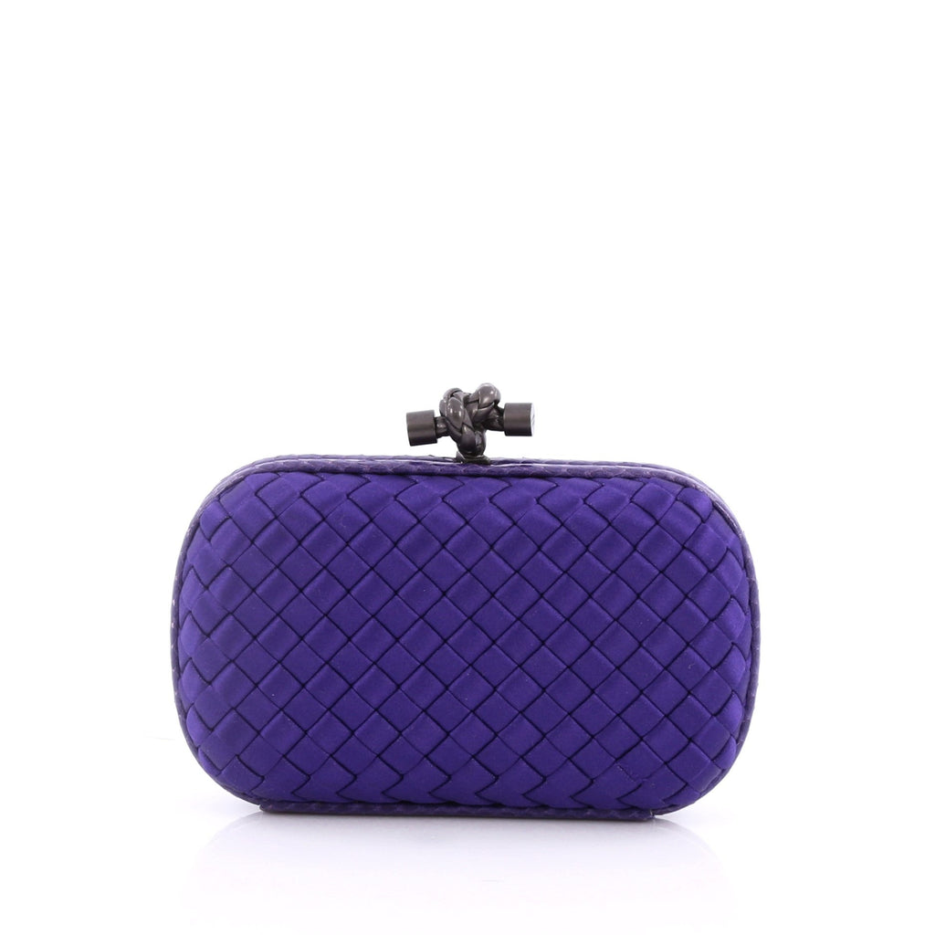 Box Knot Clutch Intrecciato Satin Small