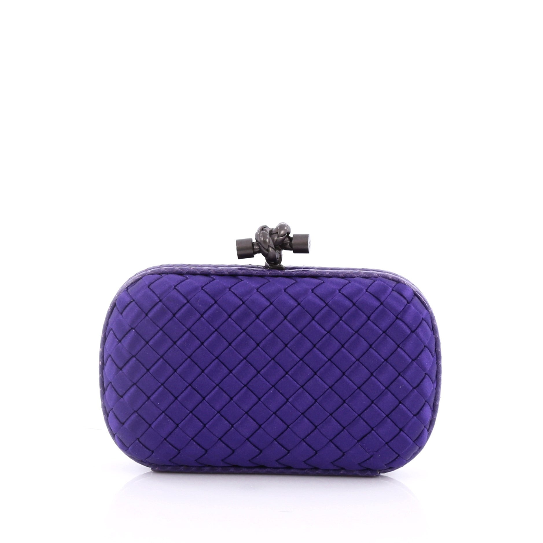 Box Knot Clutch Intrecciato Satin Small