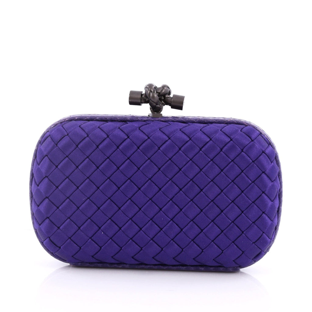 Box Knot Clutch Intrecciato Satin Small