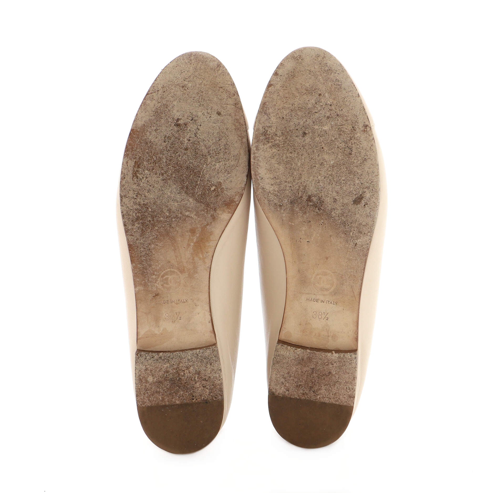 Women's CC Cap Toe Bow Ballerina Flats Leather
