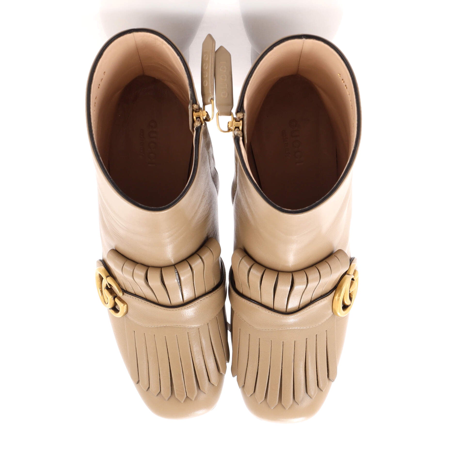 Women's GG Marmont Fringed Boots Leather