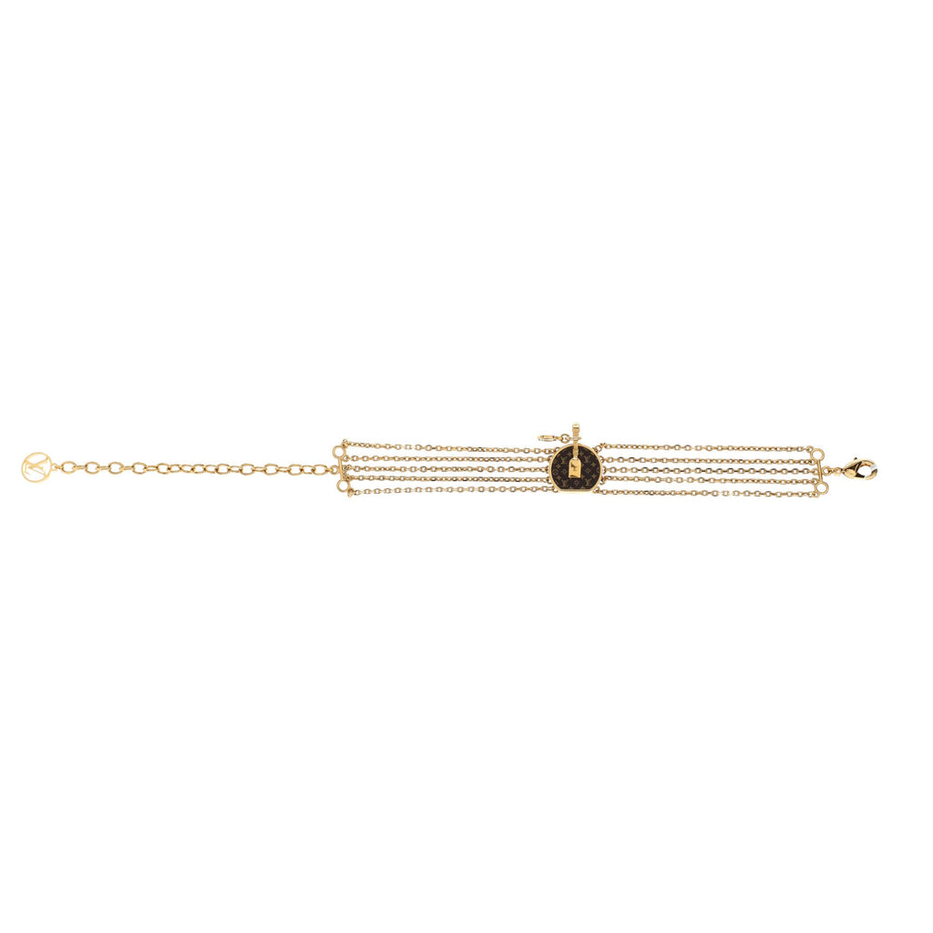 Boite Chapeau Multi-Chain Bracelet Metal with Monogram Canvas