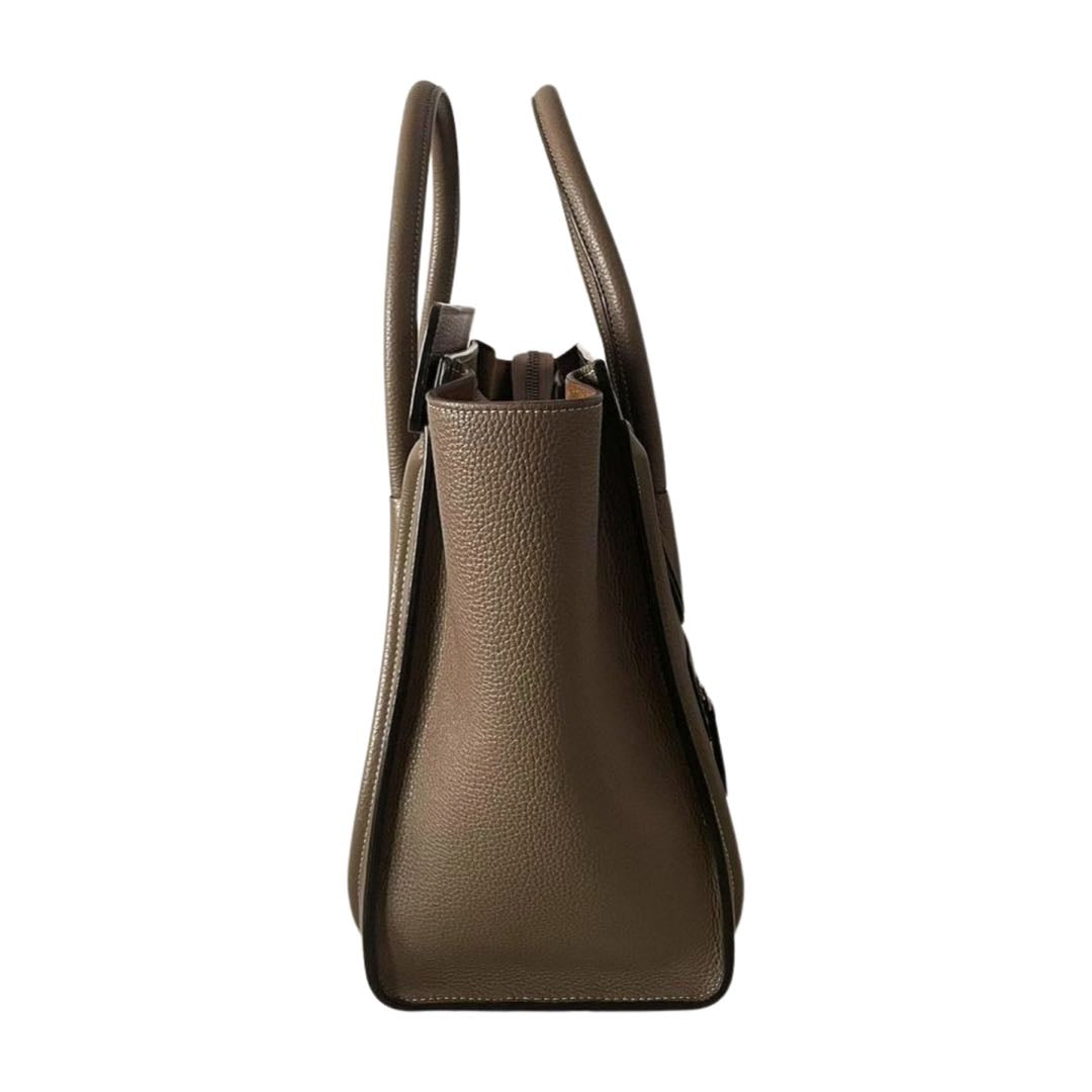 CELINE Micro Luggage Leather Handbag in Grey