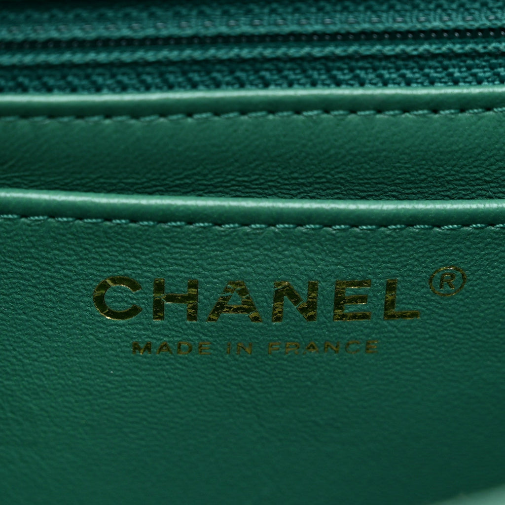 Aged Calfskin Quilted 2.55 Reissue Mini Flap Green