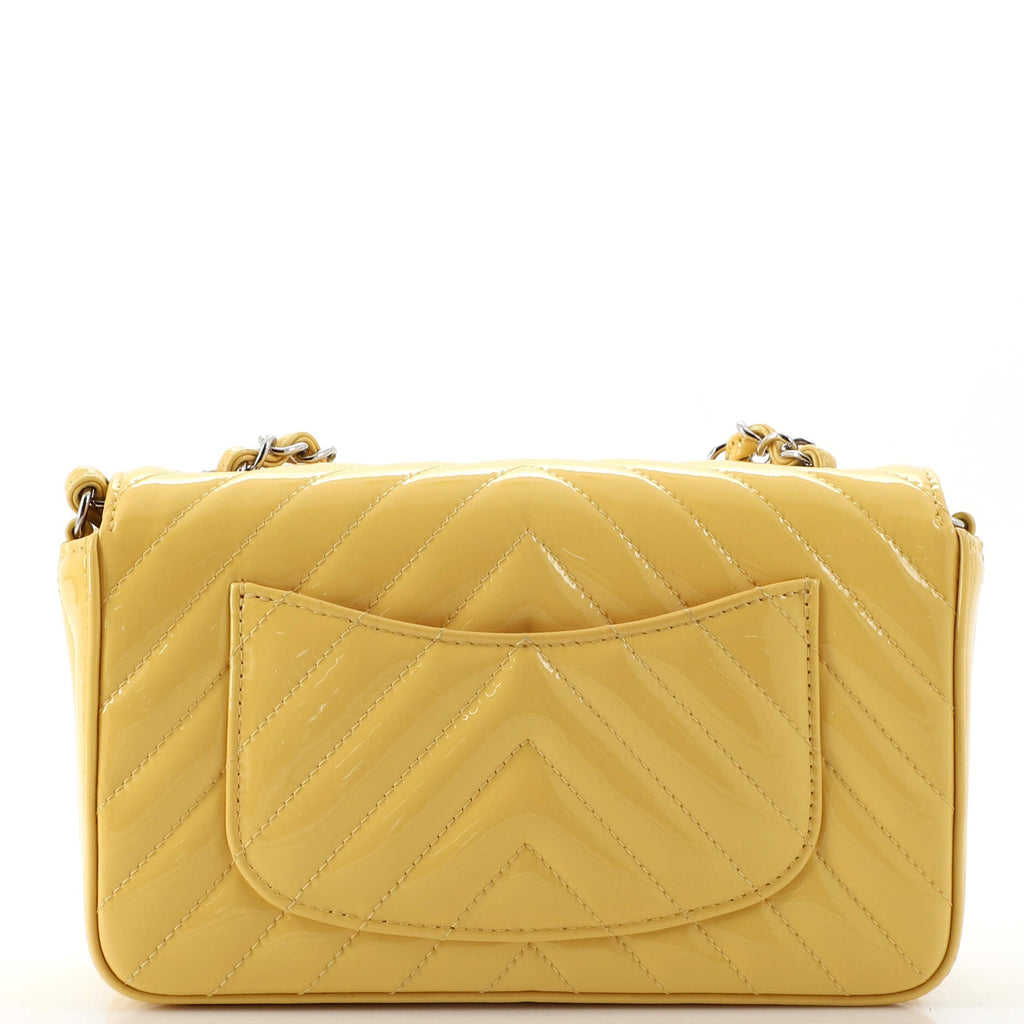 Classic Single Flap Bag Chevron Patent Mini