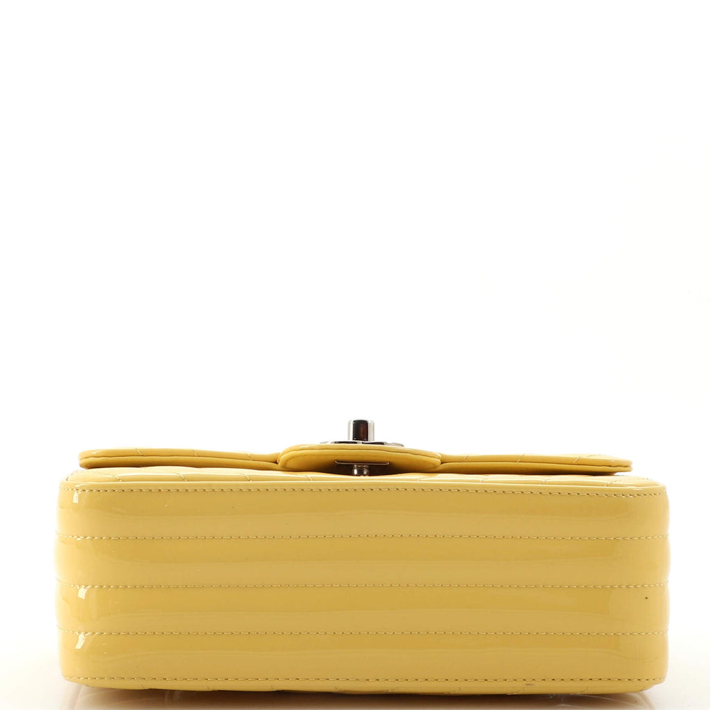 Classic Single Flap Bag Chevron Patent Mini