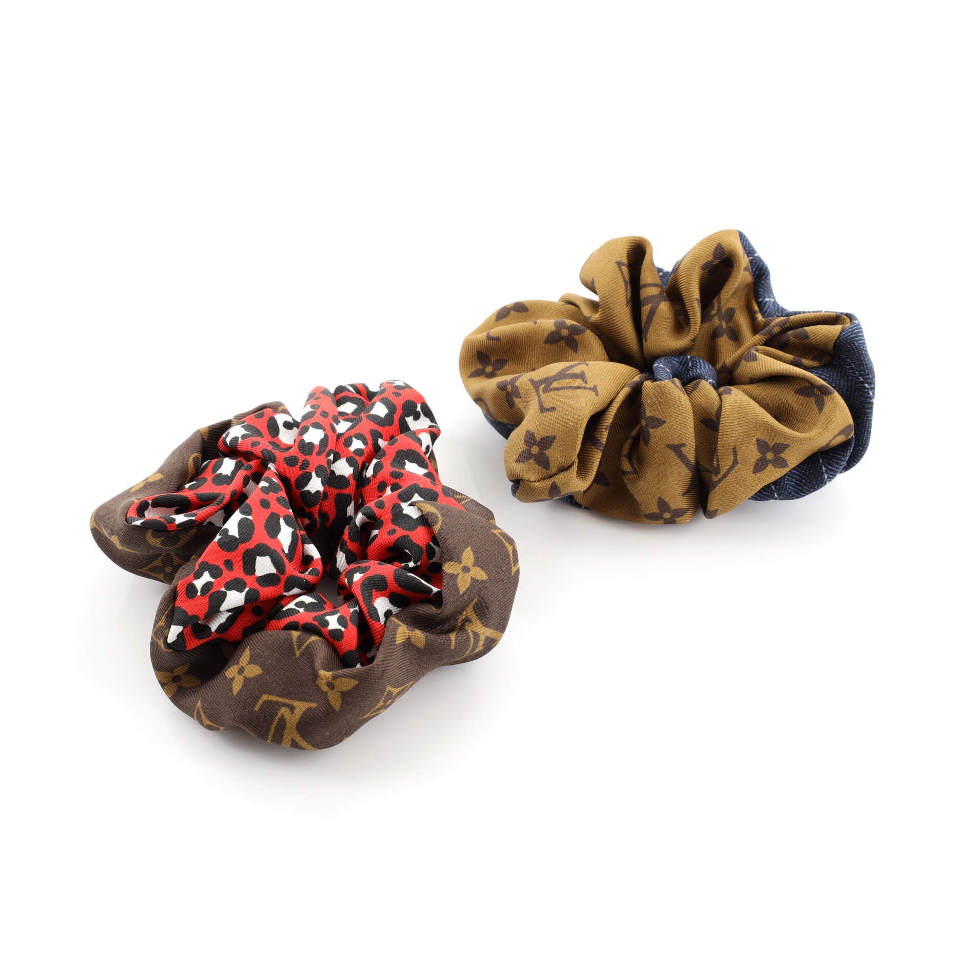 Vuittamins Scrunchies 2-Piece Set Monogram Silk