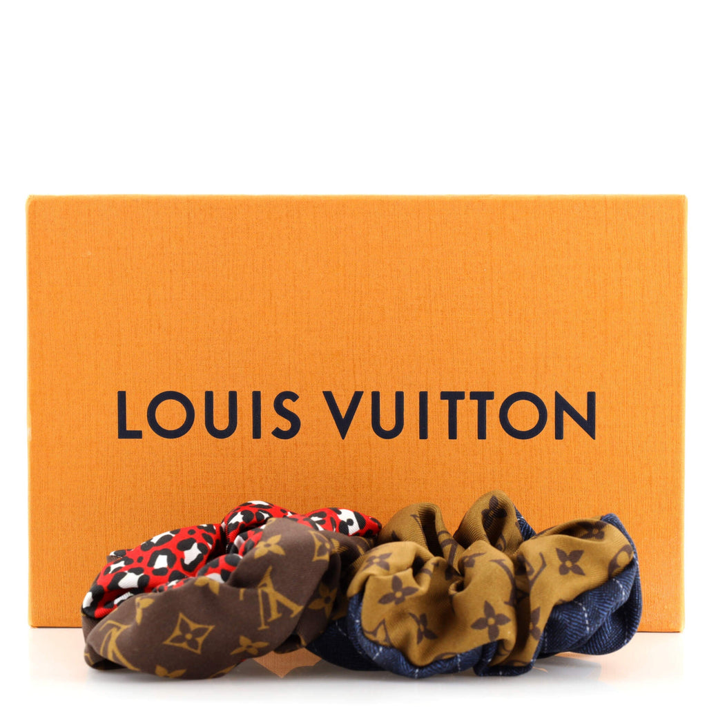 Vuittamins Scrunchies 2-Piece Set Monogram Silk