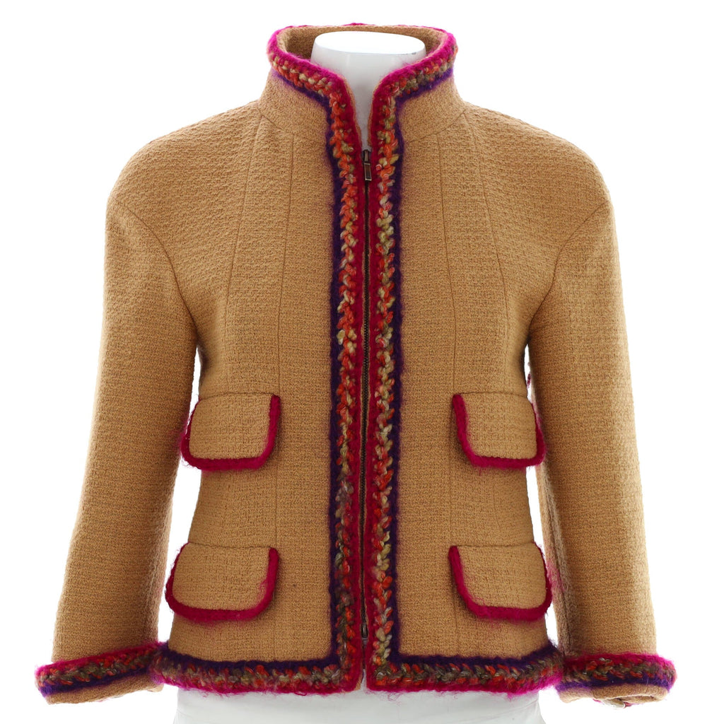 Women's Braid Trim Four Pocket Jacket Tweed