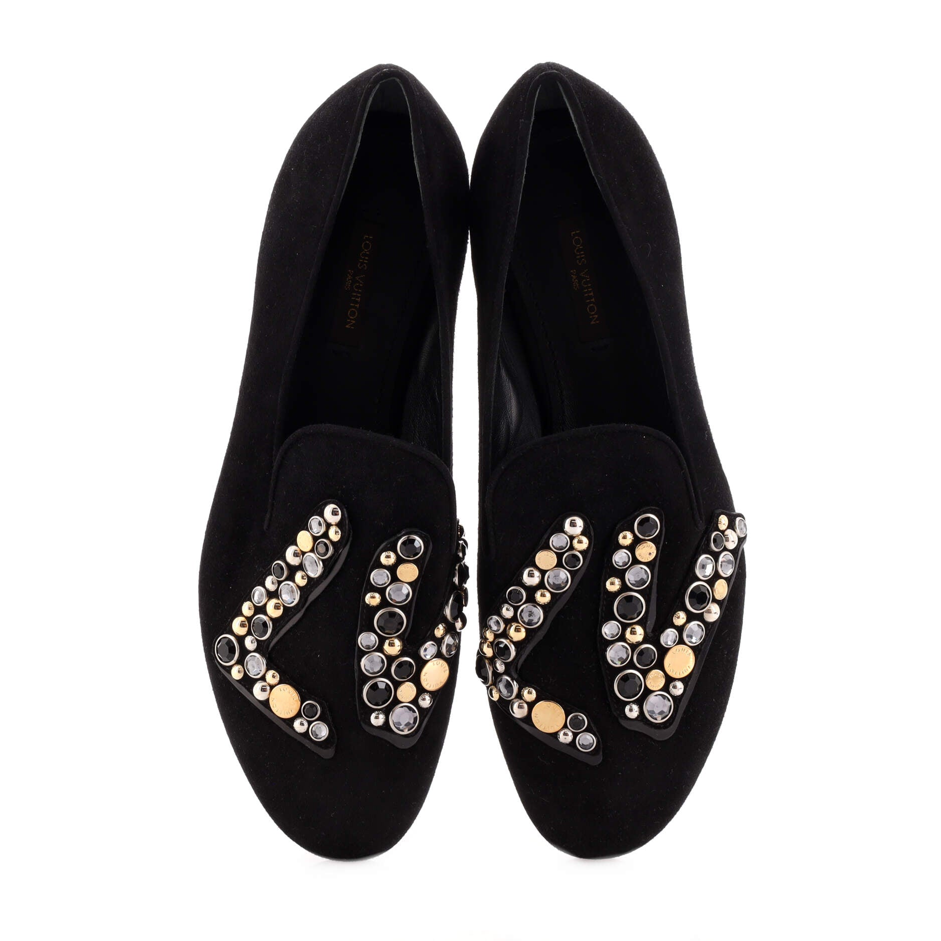 Women's LV Loafers Embellished Suede
