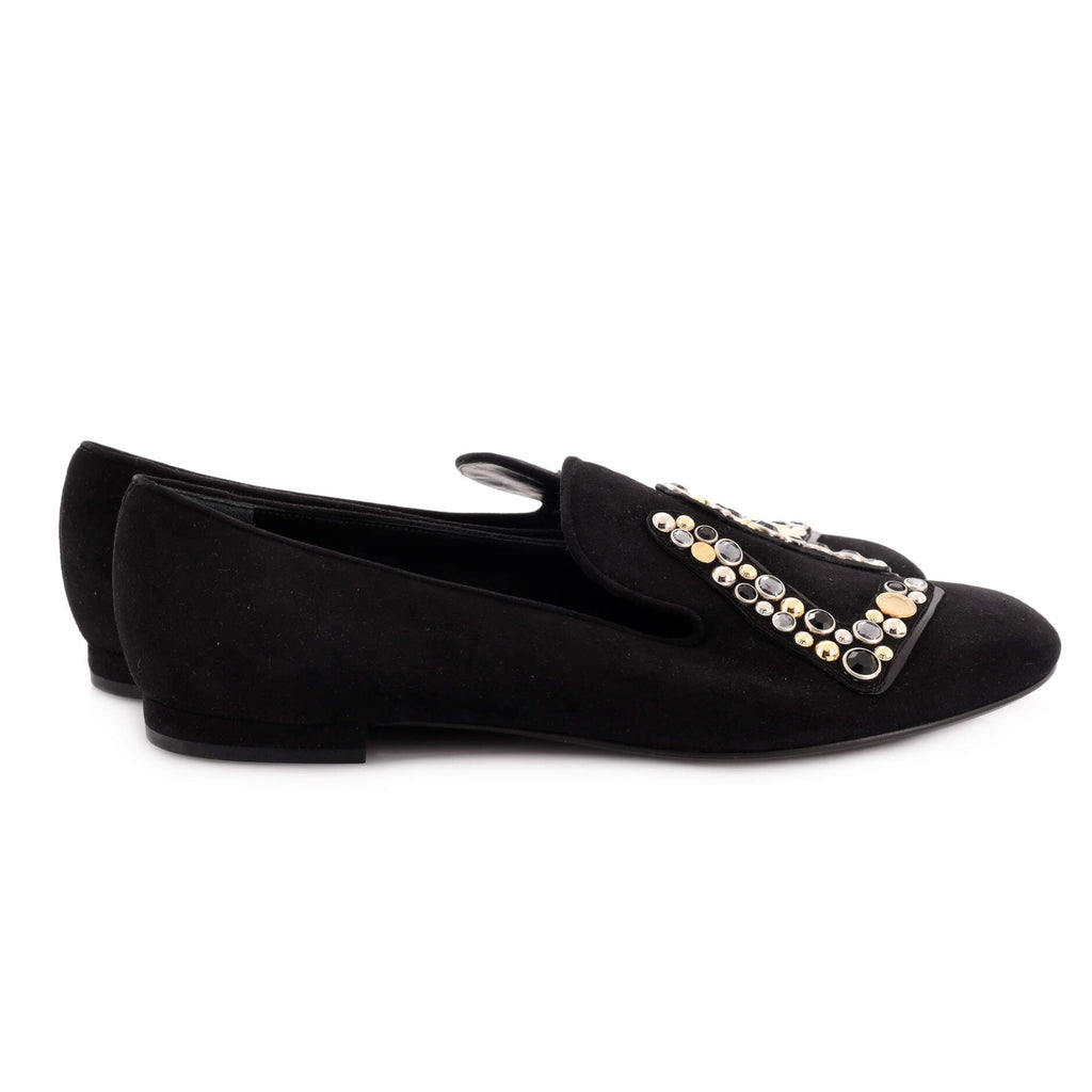 Women's LV Loafers Embellished Suede