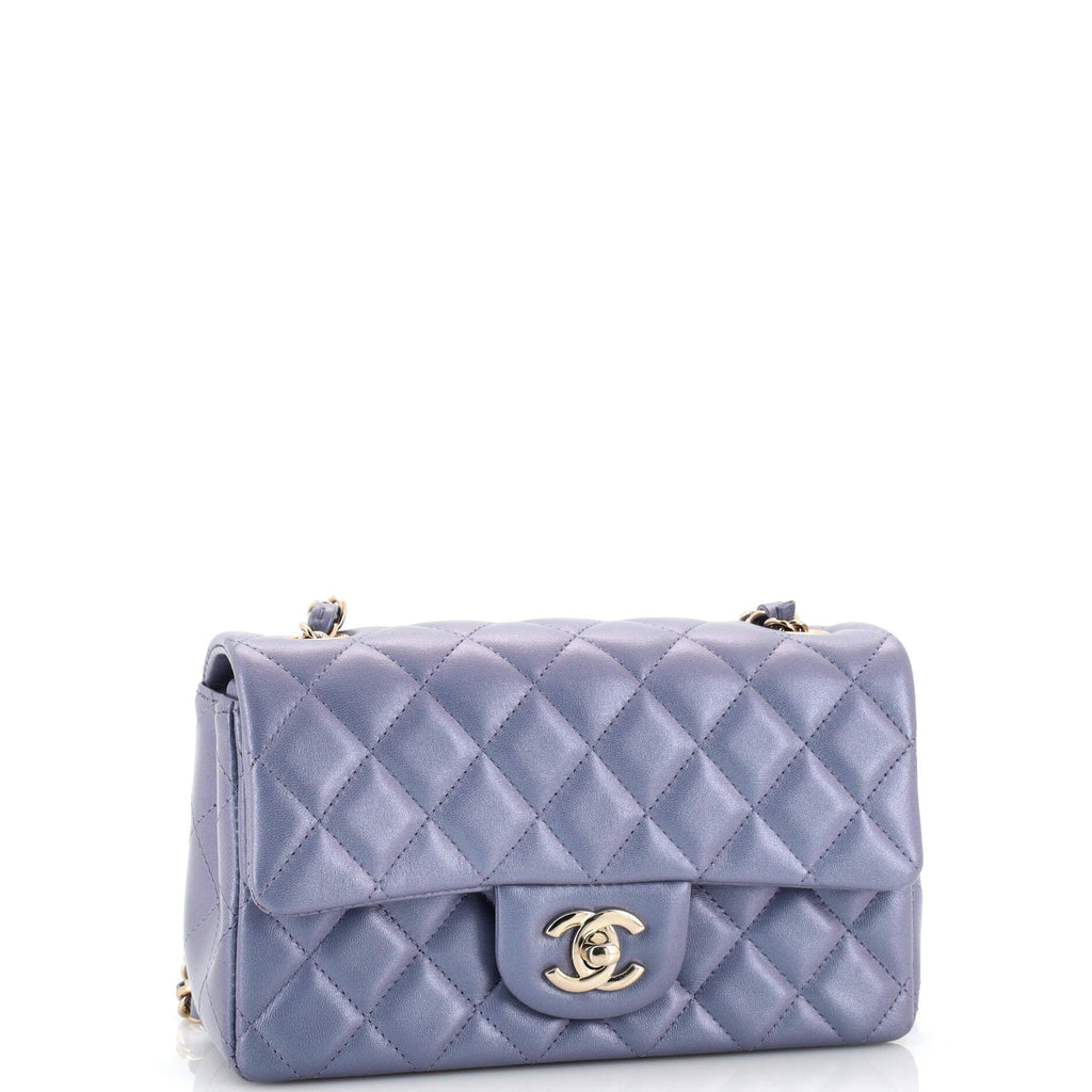Classic Single Flap Bag Quilted Iridescent Lambskin Mini