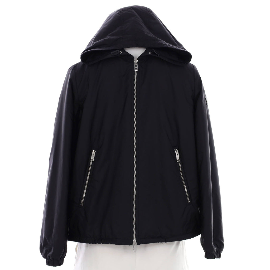 Drawstring Hooded Zip Jacket Nylon