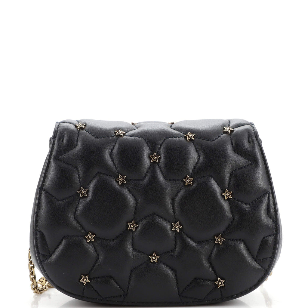 D-Fence Round Clutch with Chain Studded Leather Small