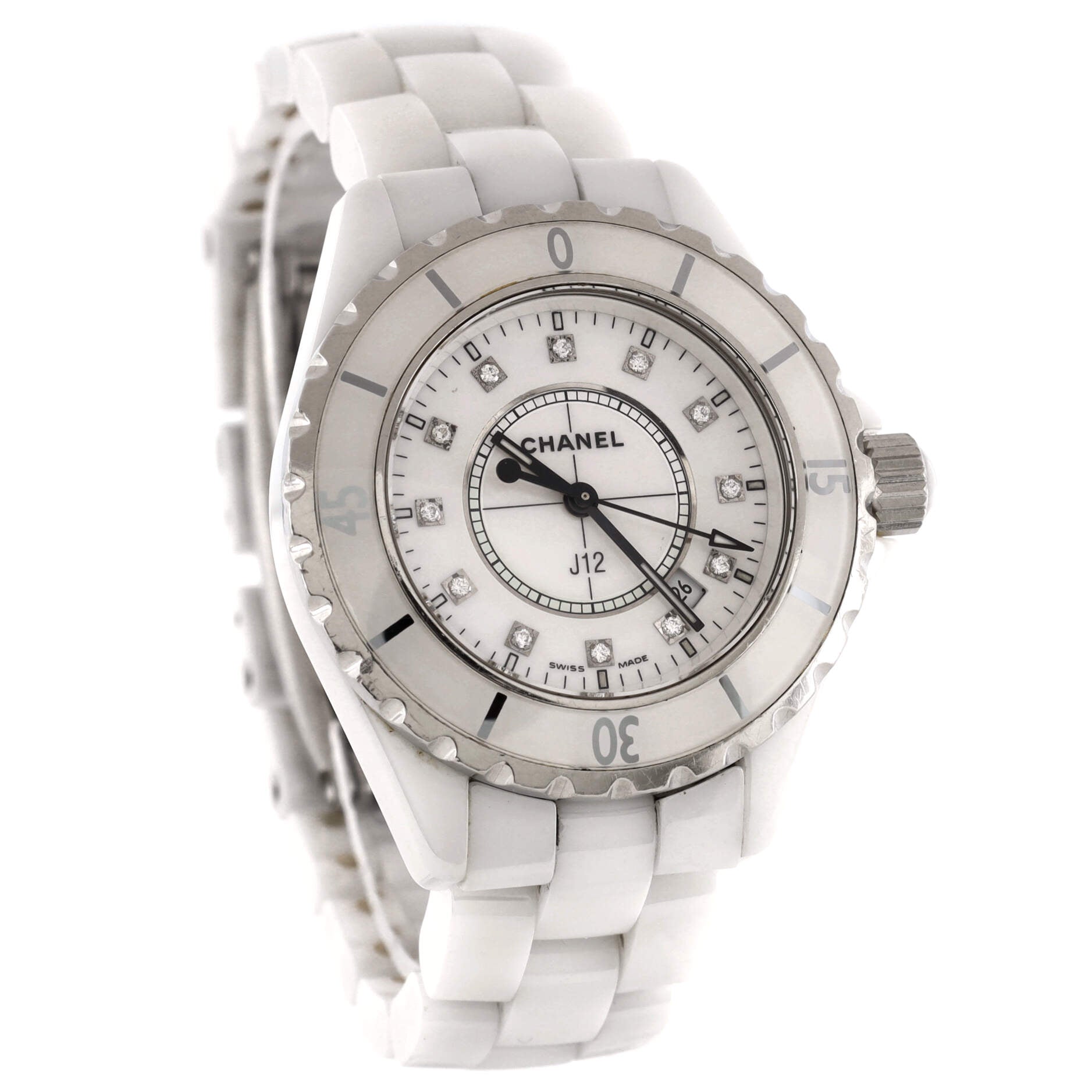 J12 Quartz Watch Ceramic and Stainless Steel with Diamond Markers 33