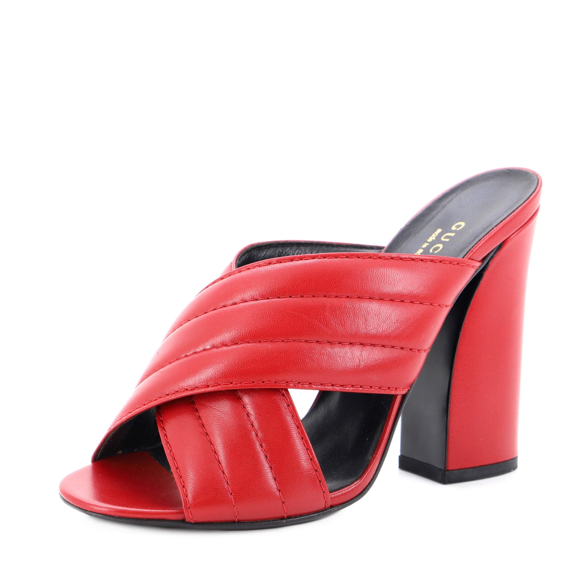 Women's Webby Crossover Block Heel Sandals Leather