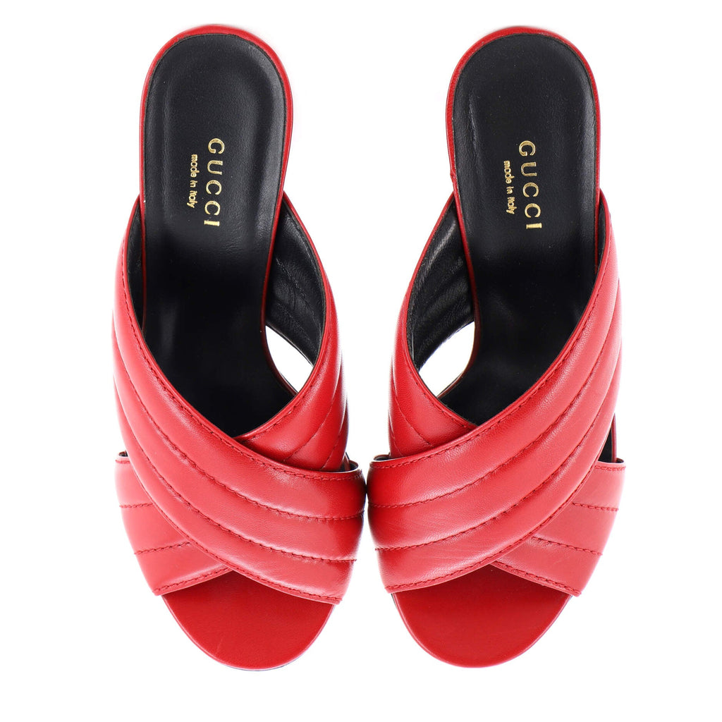 Women's Webby Crossover Block Heel Sandals Leather