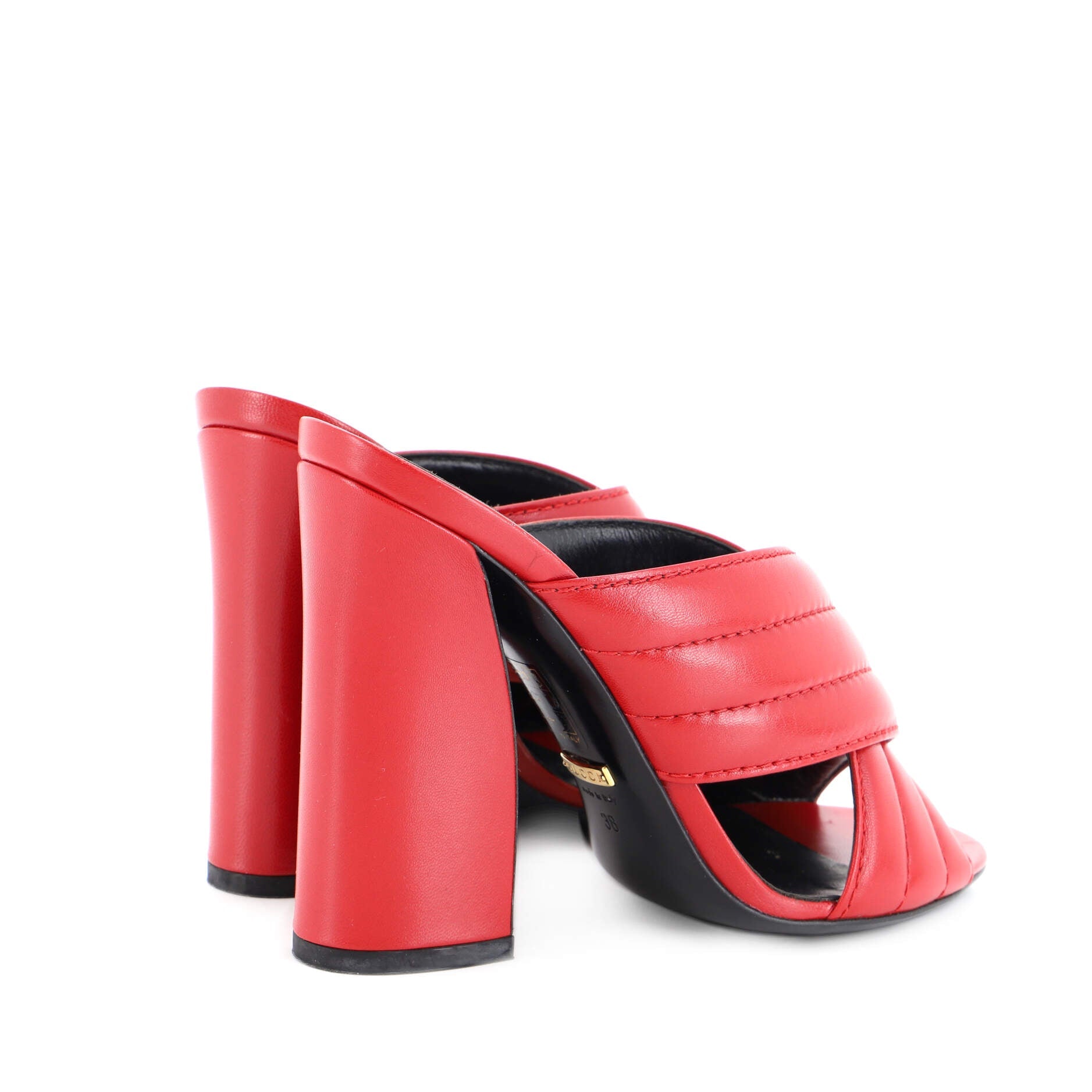 Women's Webby Crossover Block Heel Sandals Leather