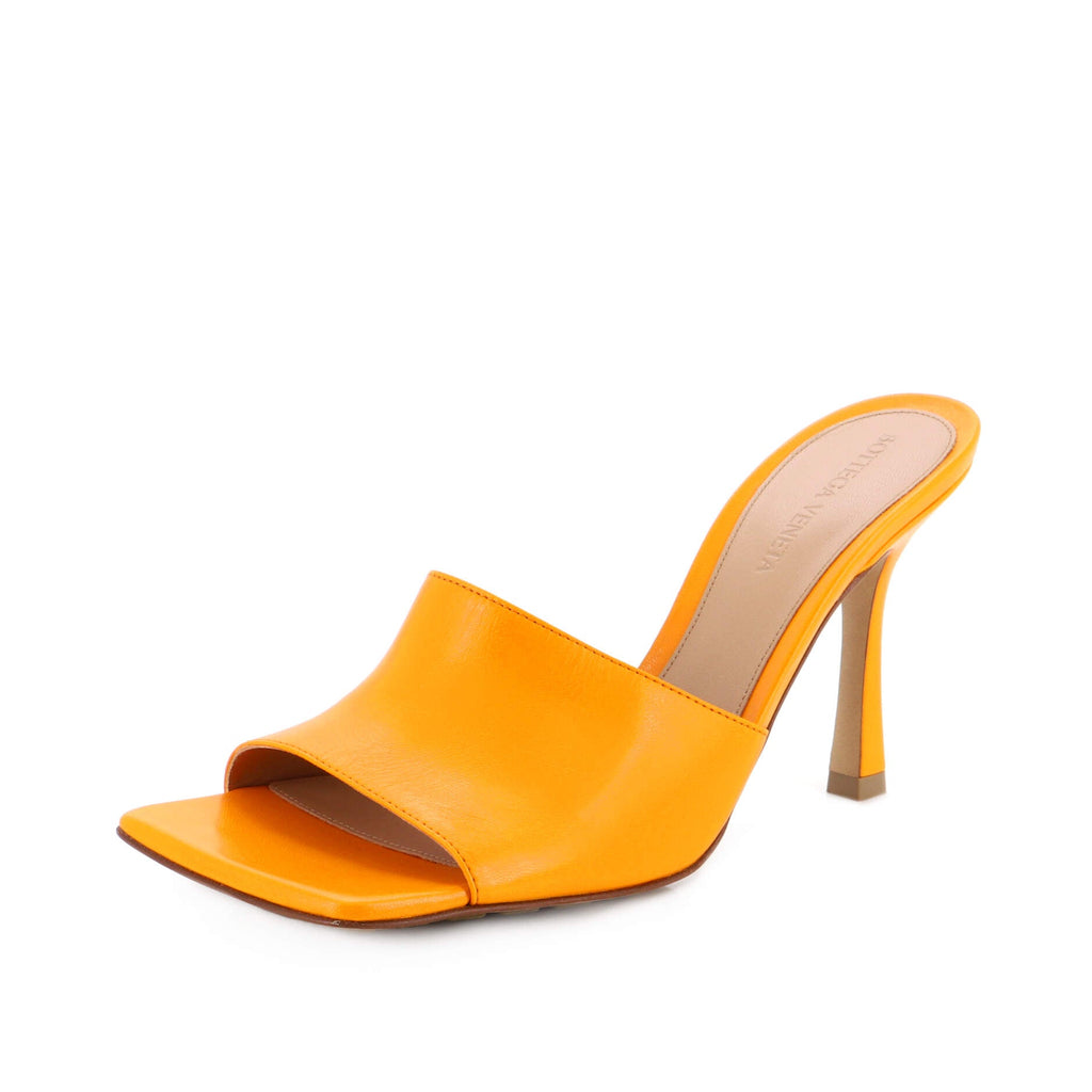 Women's Stretch Mule Heeled Sandals Leather