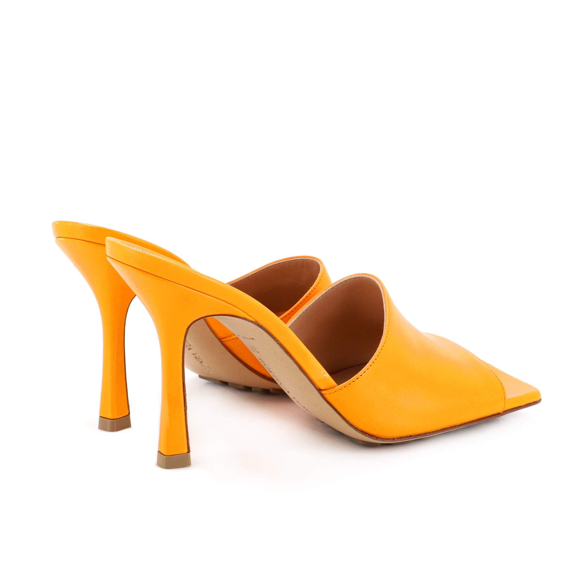 Women's Stretch Mule Heeled Sandals Leather