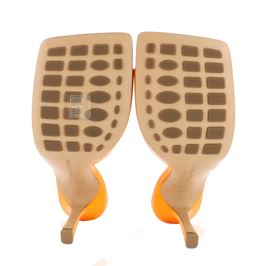 Women's Stretch Mule Heeled Sandals Leather