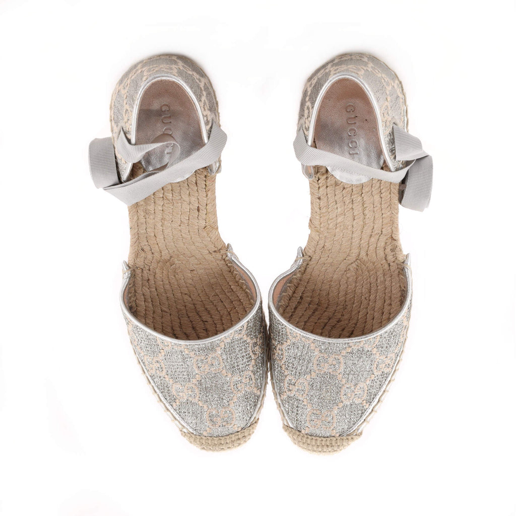 Women's Wedge Espadrilles GG Lame Canvas