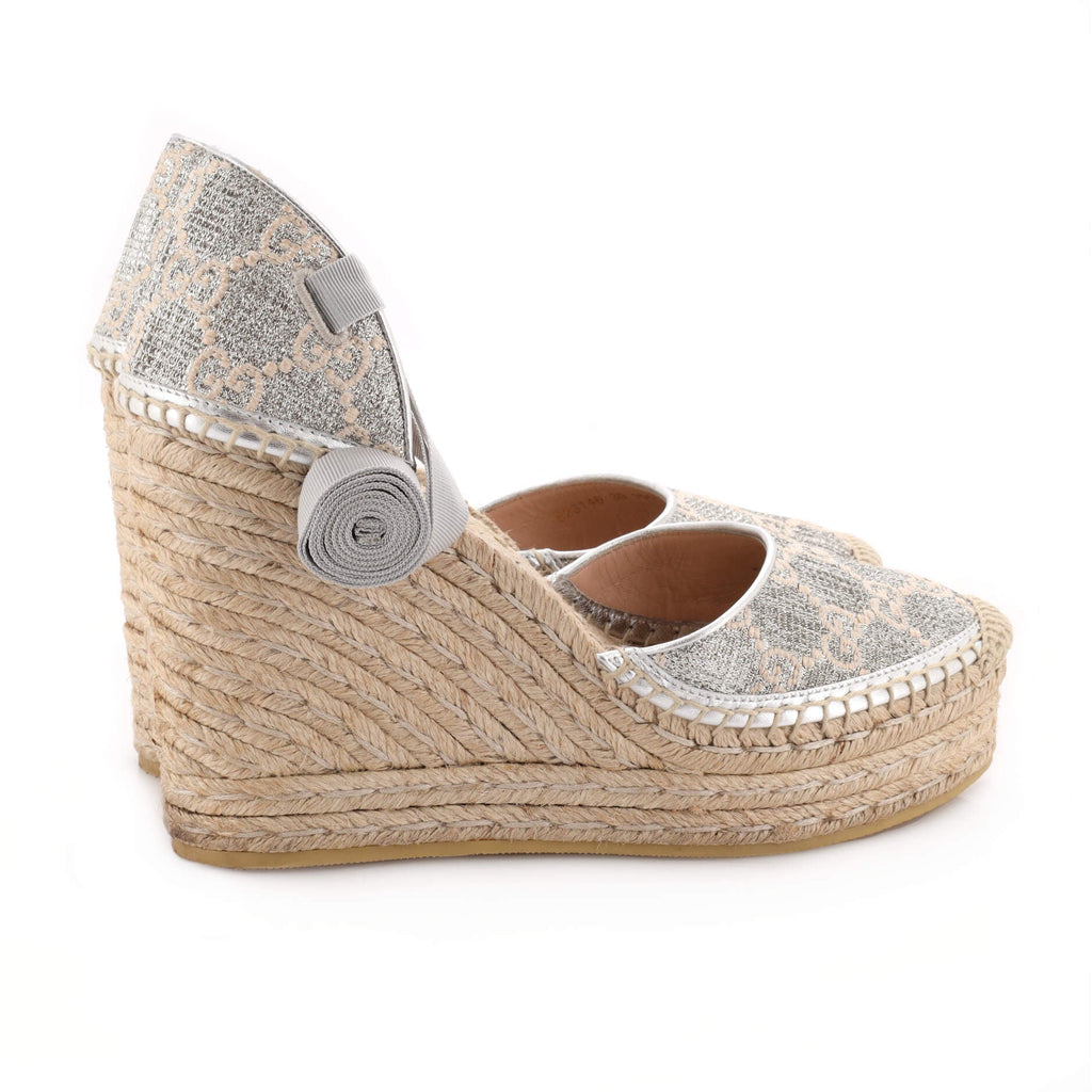 Women's Wedge Espadrilles GG Lame Canvas
