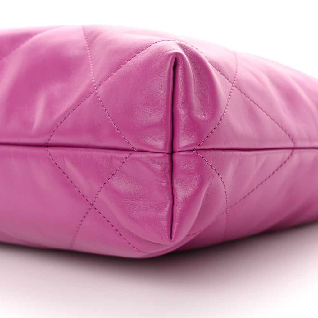 Shiny Calfskin Quilted Small Chanel 22 Purple
