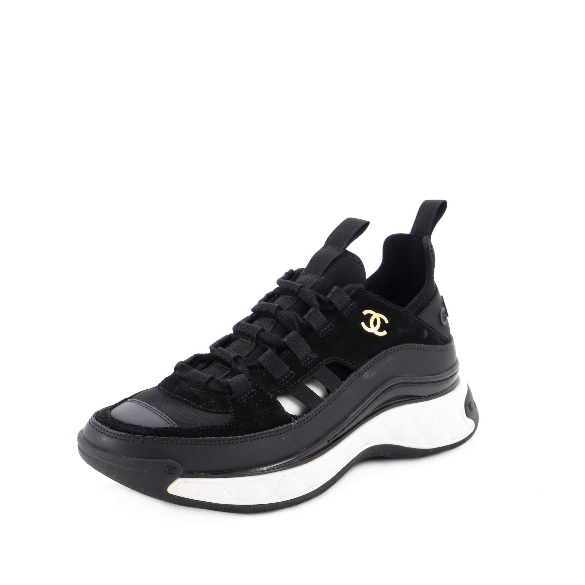 Women's CC Cap Toe Logo Sneakers Suede and Mixed Fibers