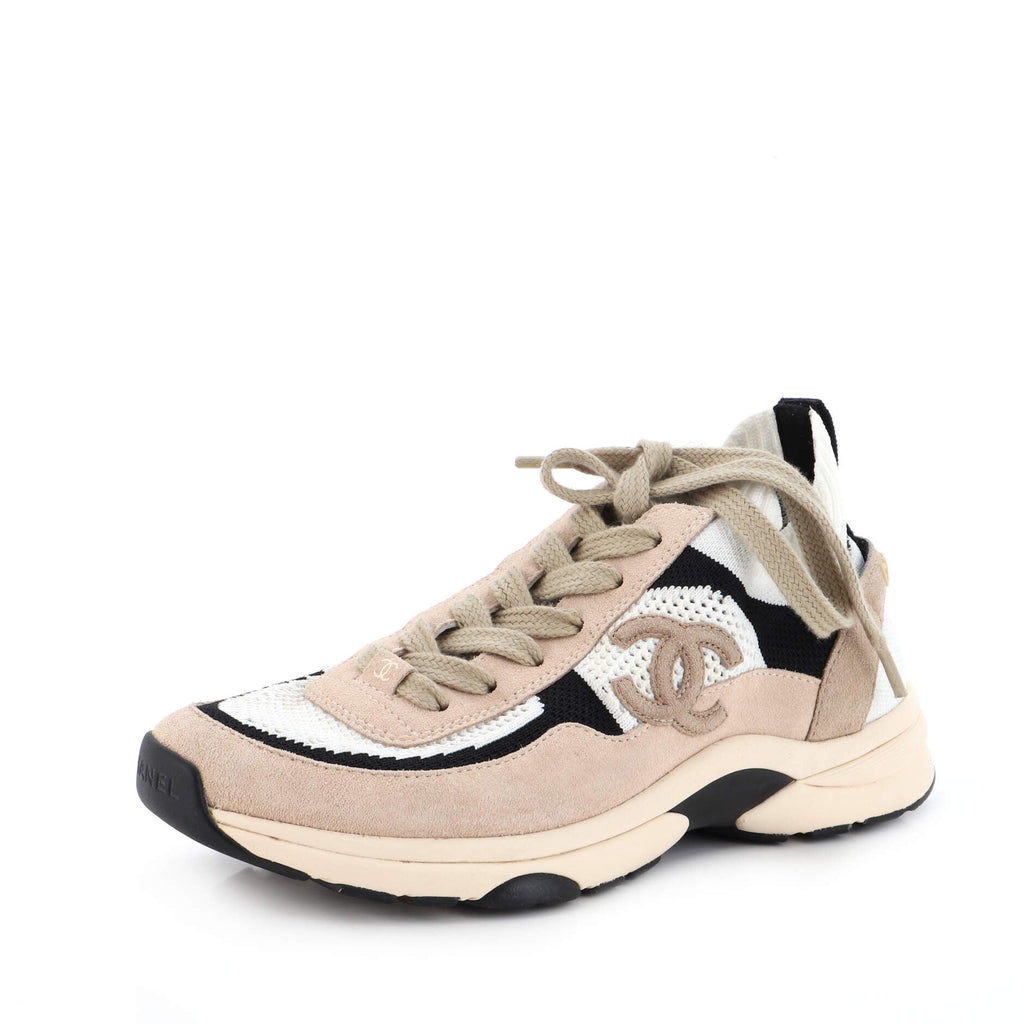 Women's CC Low-Top Sneakers Suede and Knit Fabric