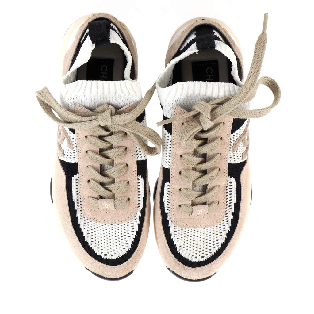Women's CC Low-Top Sneakers Suede and Knit Fabric