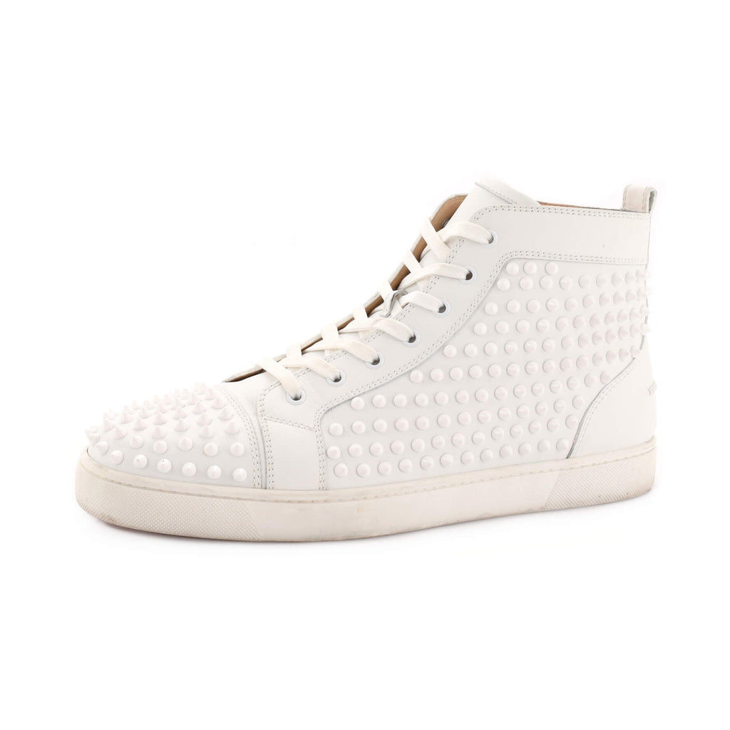 Men's Louis Spikes Flat High-Top Sneakers Studded Leather