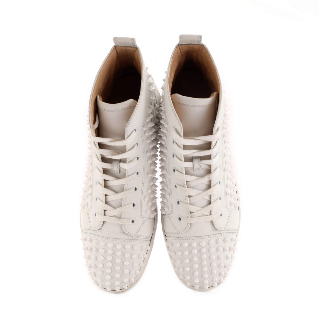 Men's Louis Spikes Flat High-Top Sneakers Studded Leather