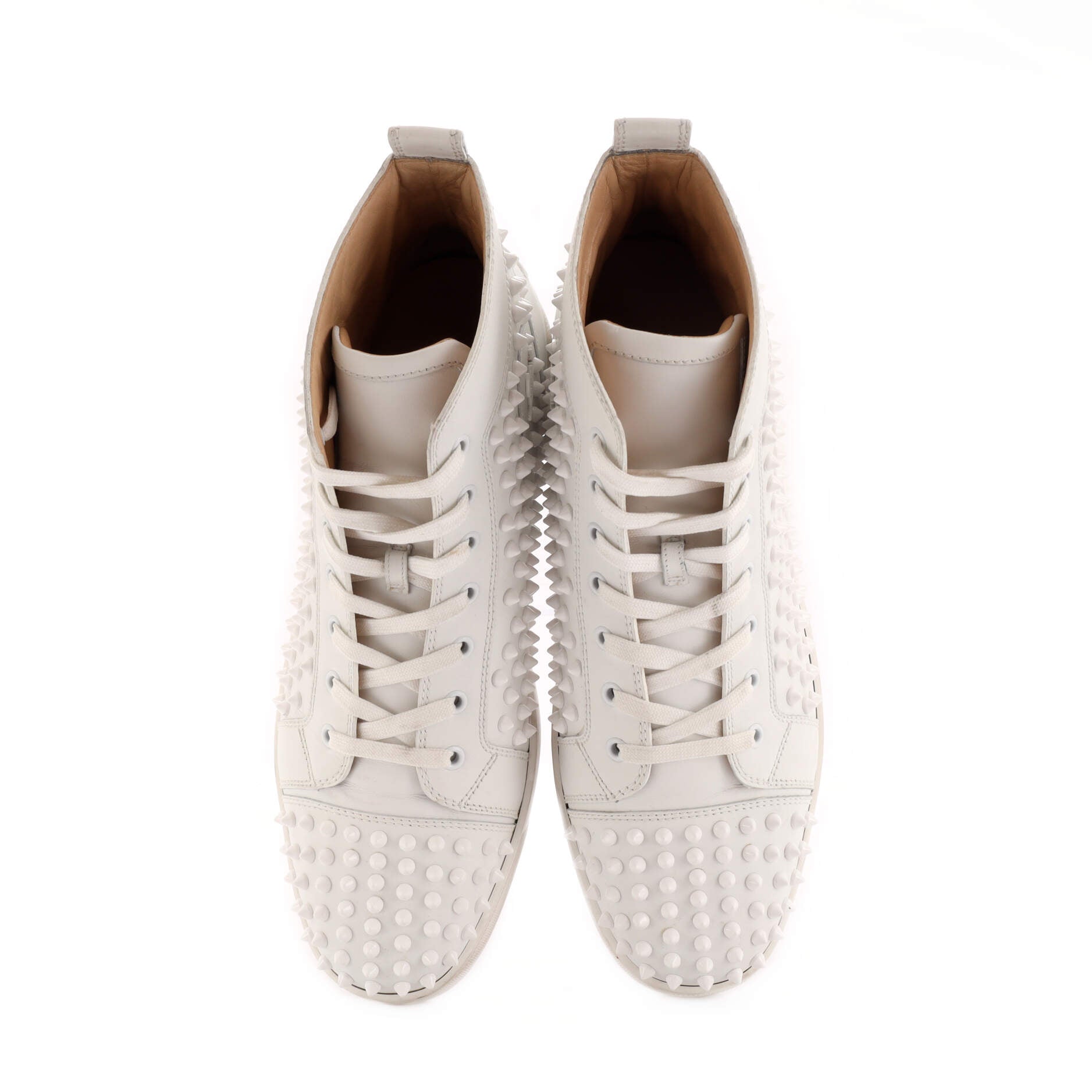 Men's Louis Spikes Flat High-Top Sneakers Studded Leather