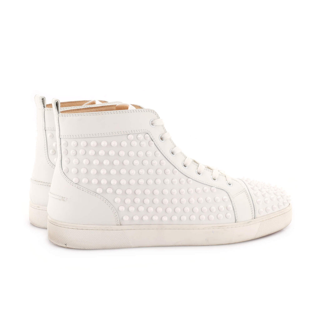 Men's Louis Spikes Flat High-Top Sneakers Studded Leather