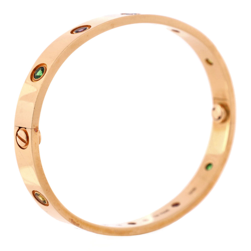 Love 10 Stone Bracelet 18K Rose Gold with Garnet, Amethyst and Sapphire