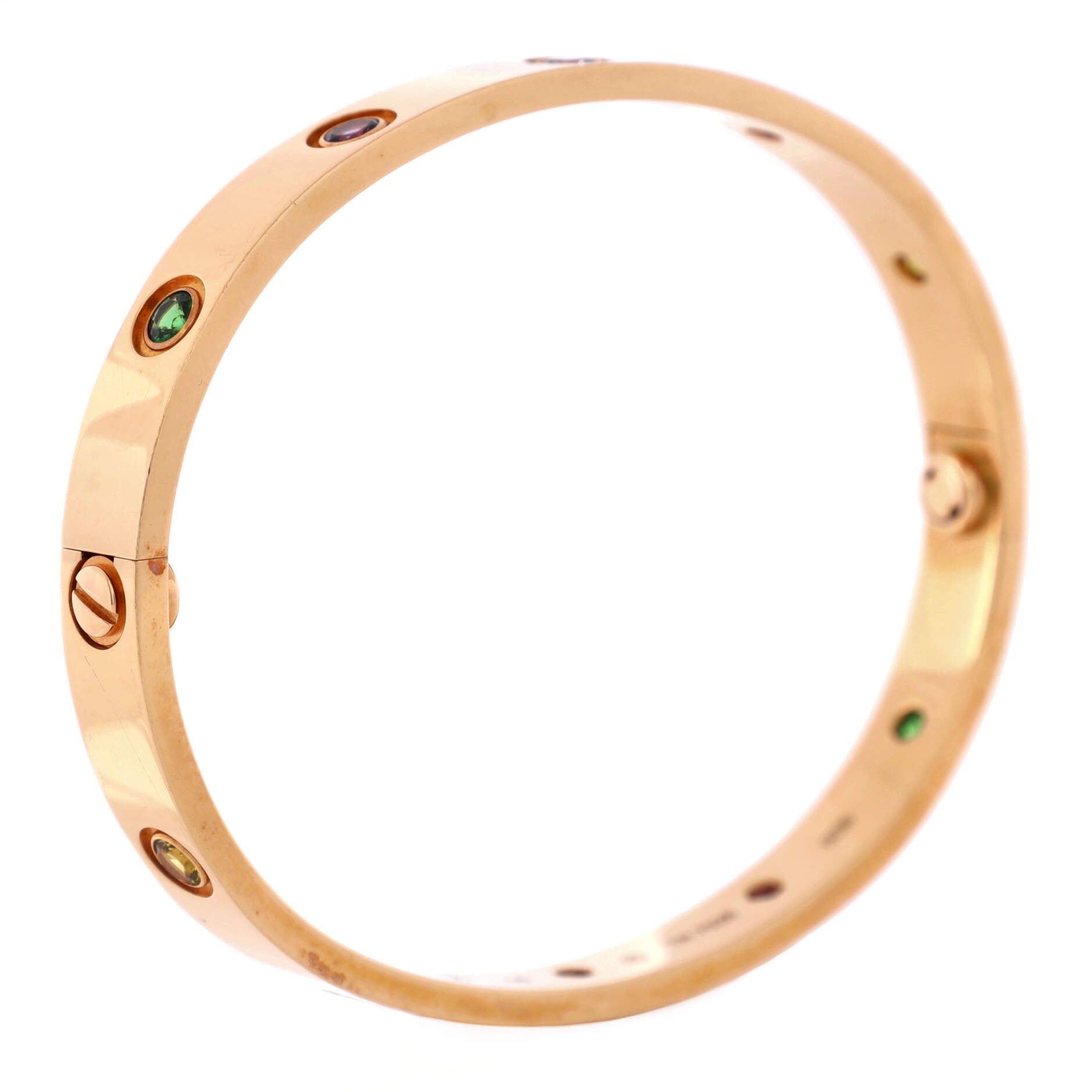 Love 10 Stone Bracelet 18K Rose Gold with Garnet, Amethyst and Sapphire