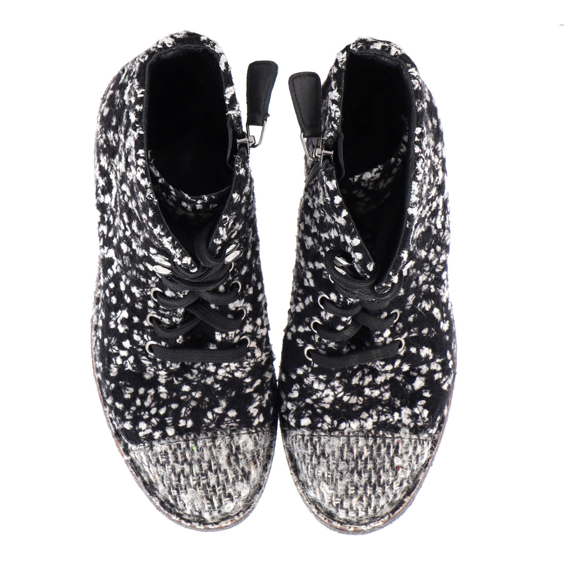 Women's Lace Up Combat Boots Tweed