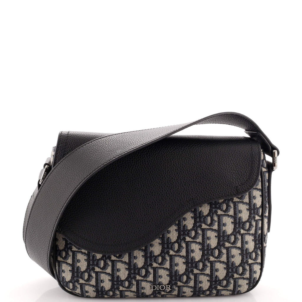 Saddle Flap Messenger Bag Oblique Canvas and Leather Mini