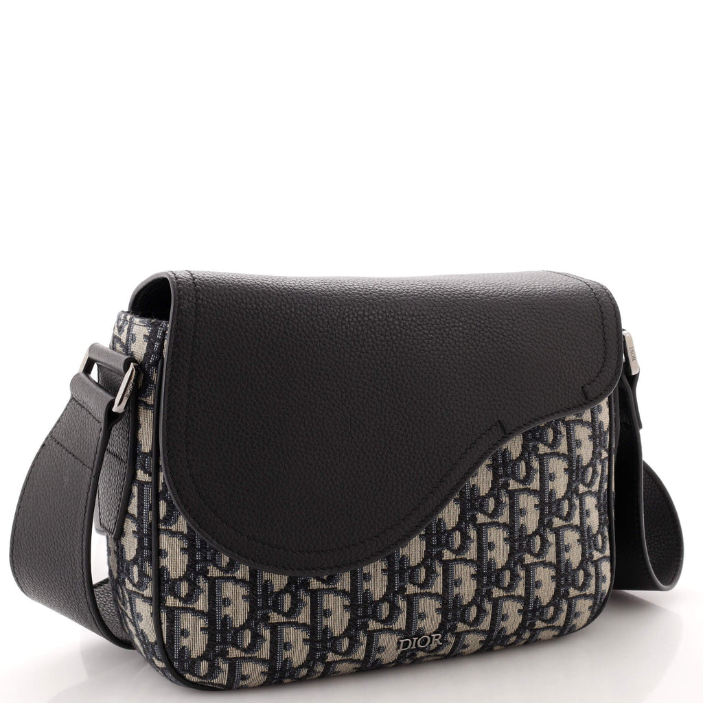 Saddle Flap Messenger Bag Oblique Canvas and Leather Mini