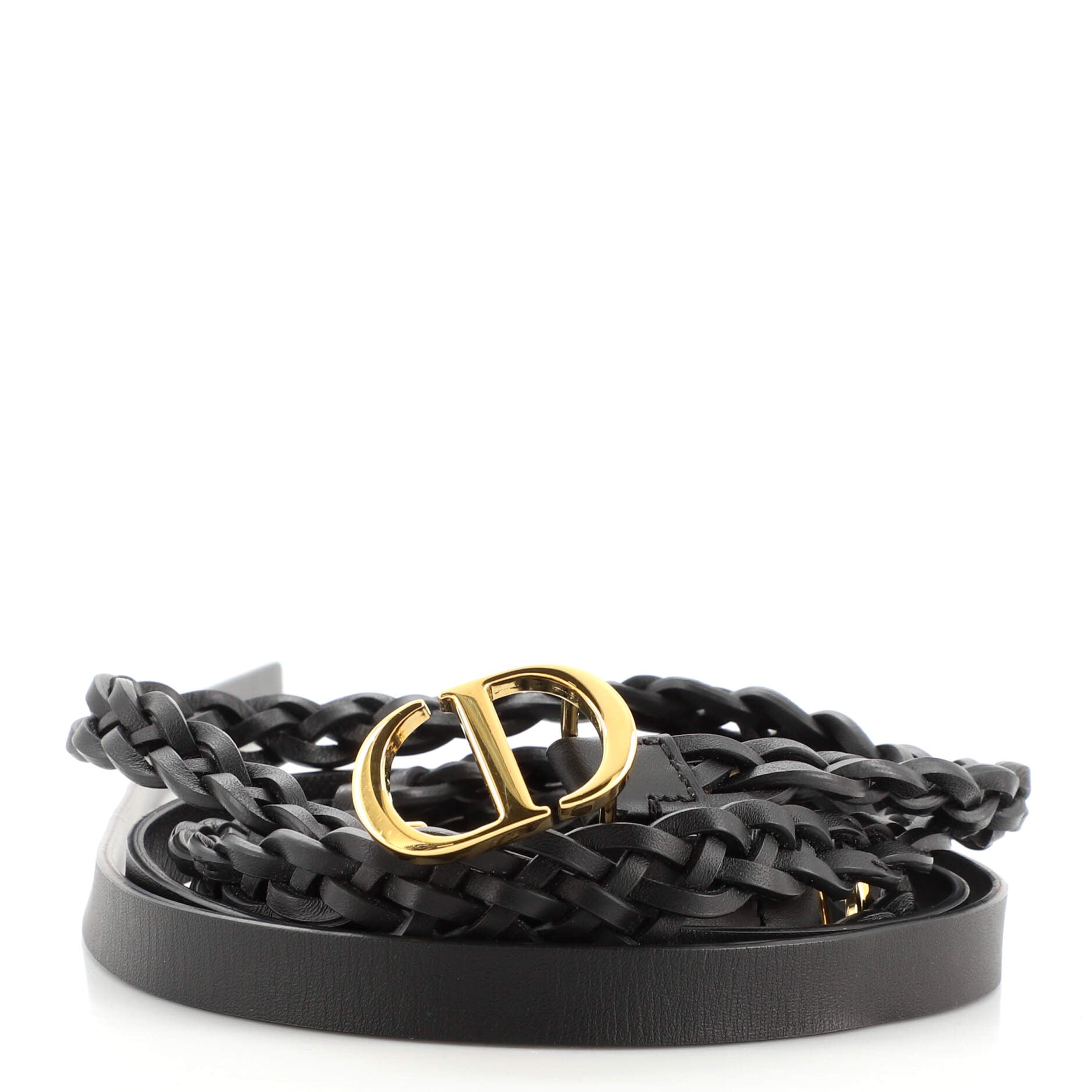 DiorDouble Belt Braided Leather Thin 80
