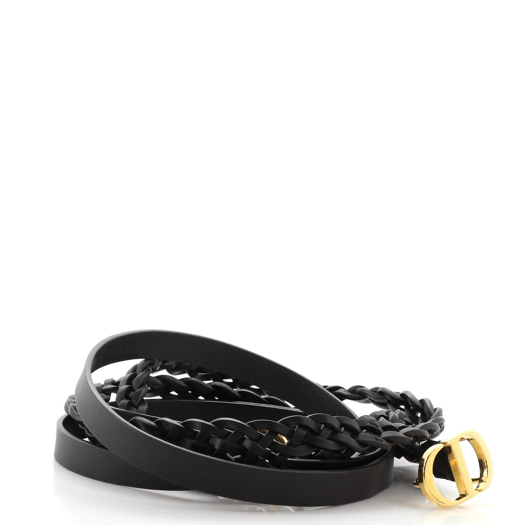 DiorDouble Belt Braided Leather Thin 80