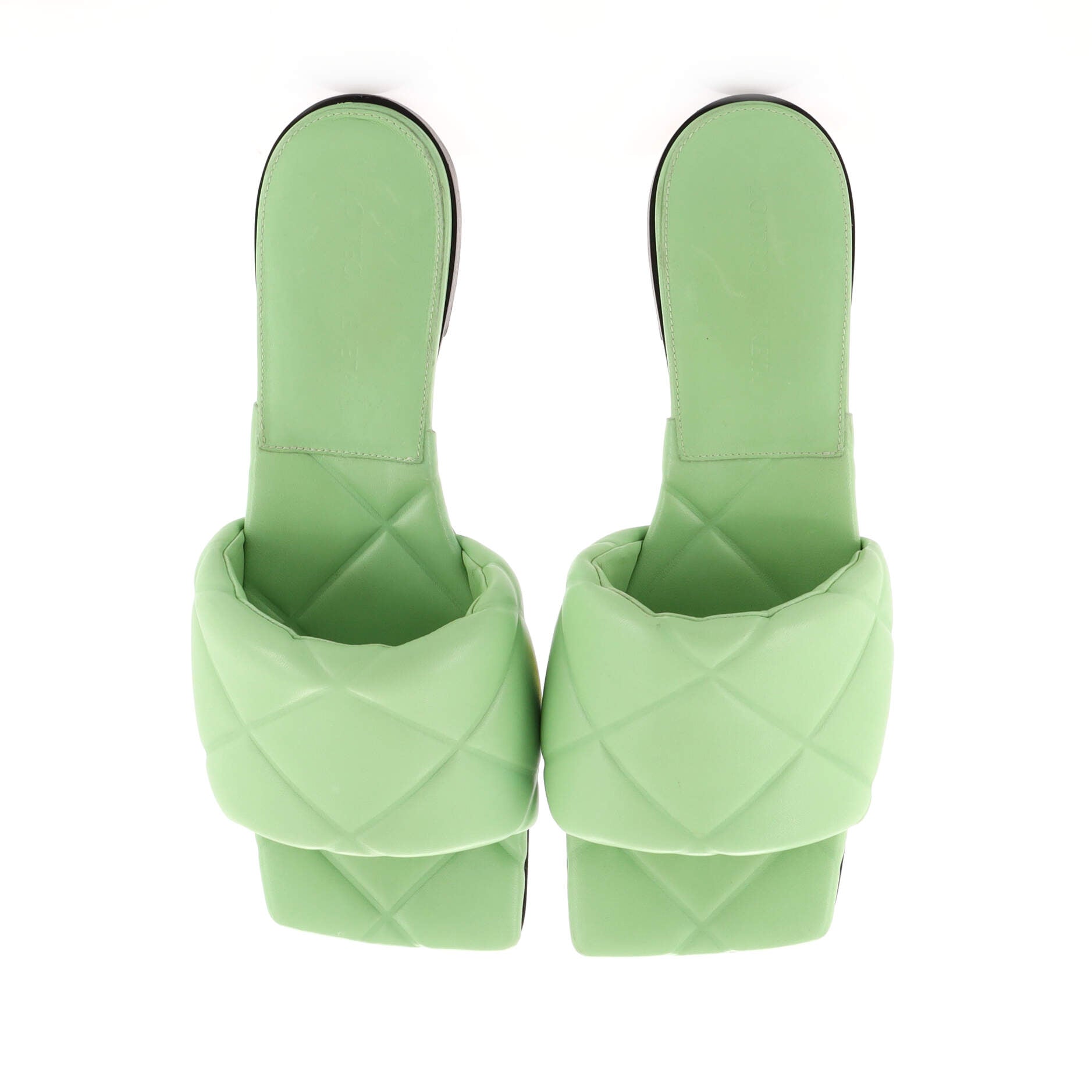 Women's Rubber Lido Flat Sandals Quilted Embossed Leather
