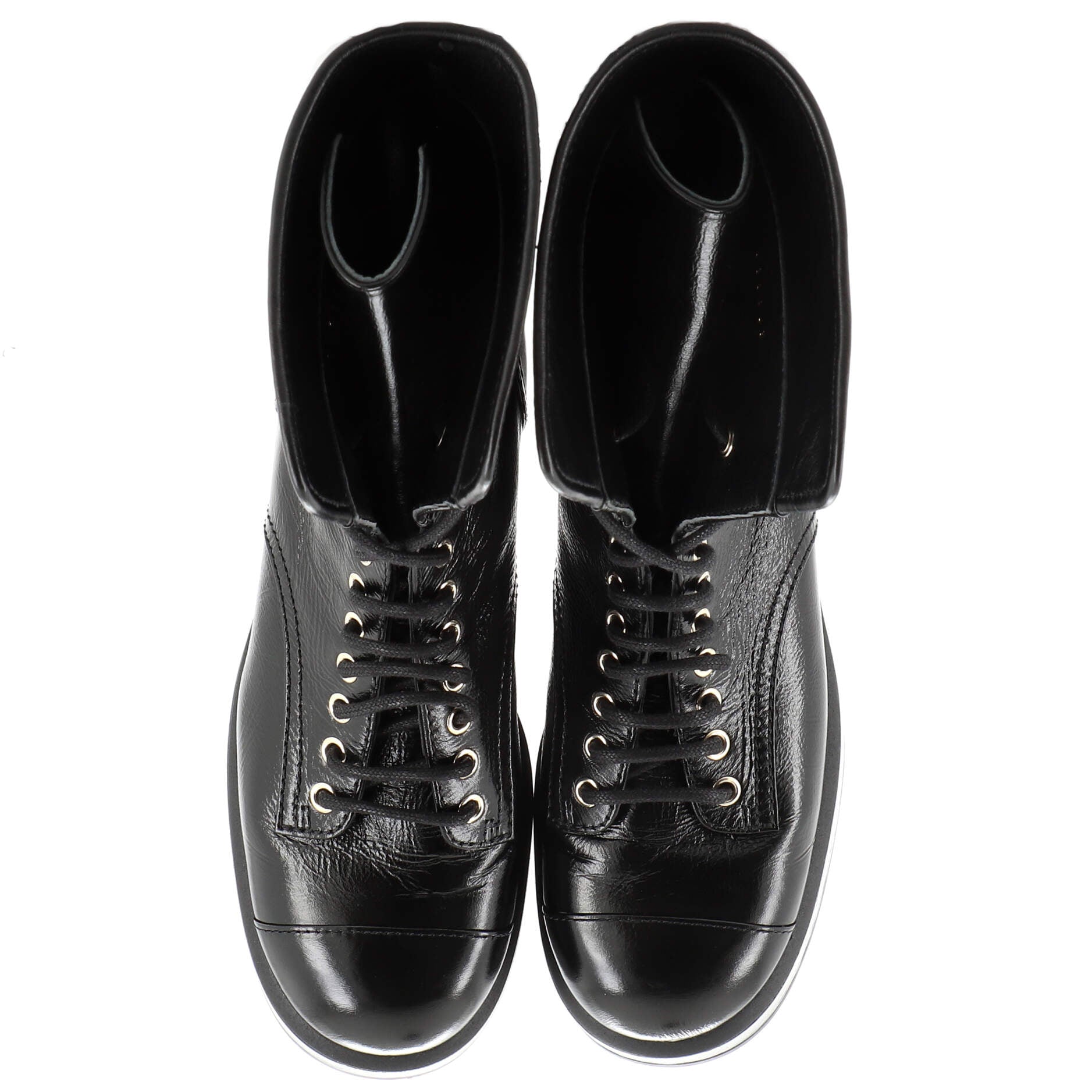 Women's CC Platform Combat Boots Leather