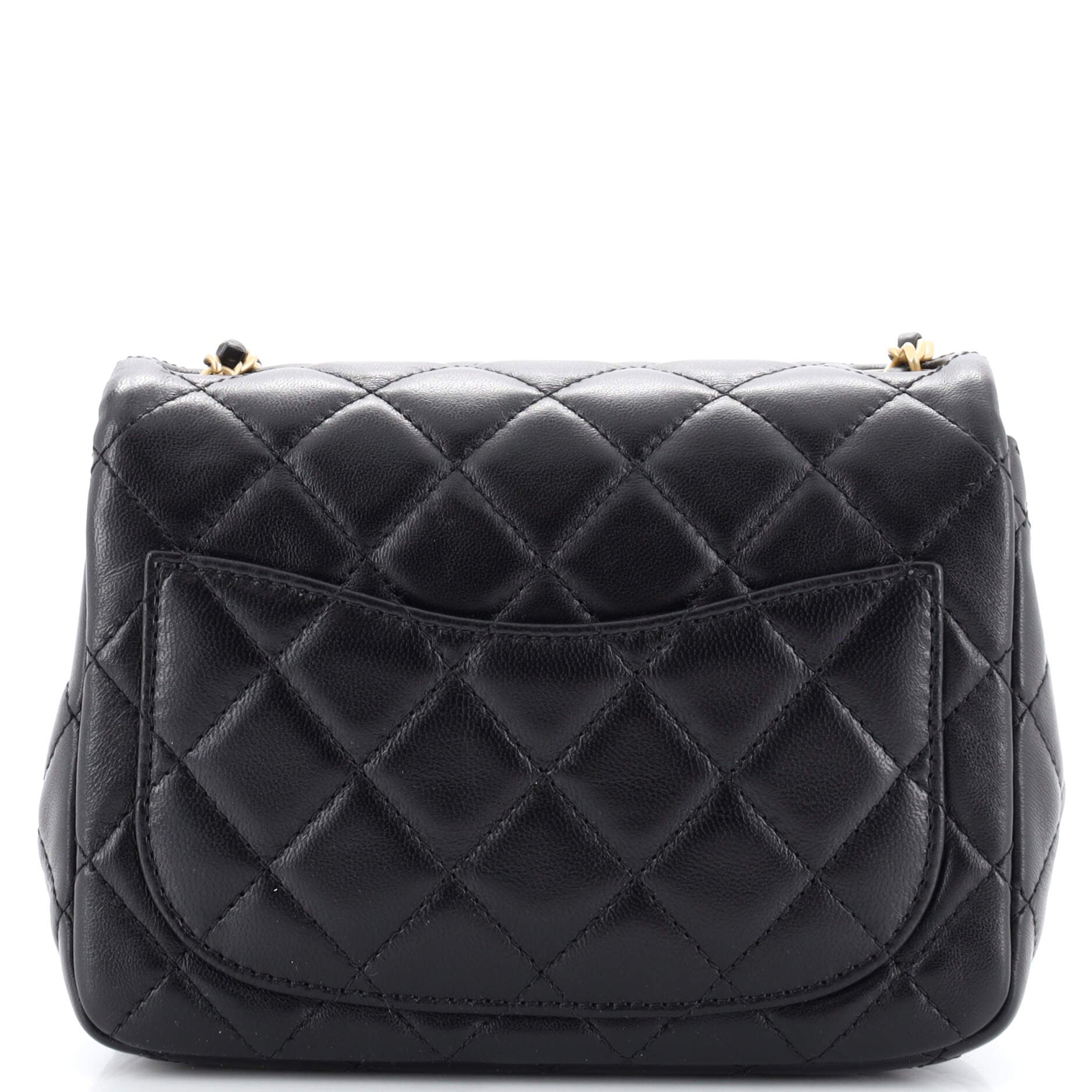Pearl Crush Square Flap Bag Quilted Lambskin Mini