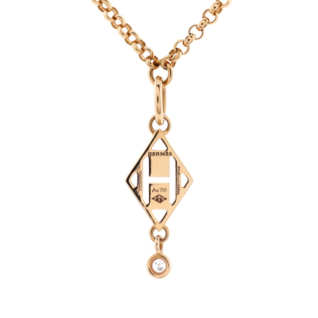 Gambade H Pendant Necklace 18K Rose Gold with Diamond